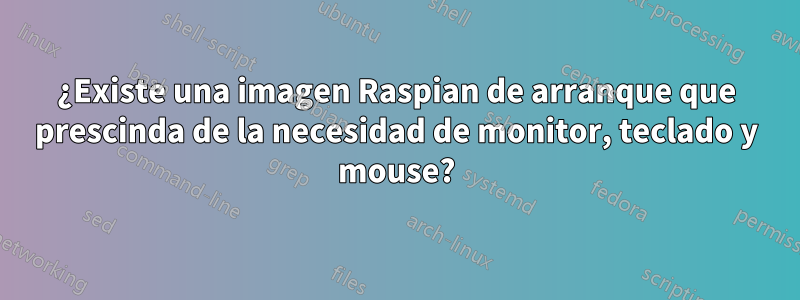 ¿Existe una imagen Raspian de arranque que prescinda de la necesidad de monitor, teclado y mouse?