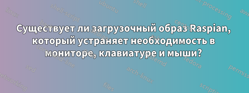 Существует ли загрузочный образ Raspian, который устраняет необходимость в мониторе, клавиатуре и мыши?