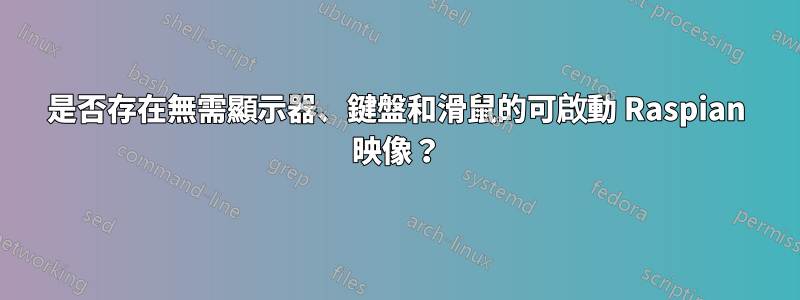 是否存在無需顯示器、鍵盤和滑鼠的可啟動 Raspian 映像？