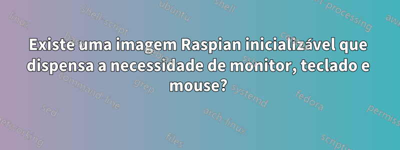 Existe uma imagem Raspian inicializável que dispensa a necessidade de monitor, teclado e mouse?