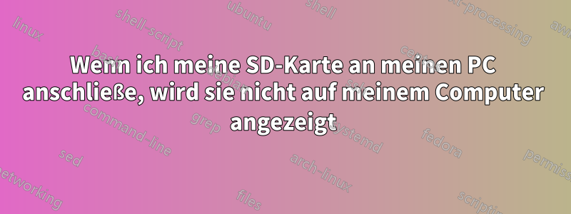 Wenn ich meine SD-Karte an meinen PC anschließe, wird sie nicht auf meinem Computer angezeigt