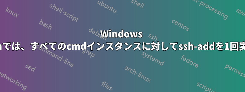 Windows 7のopensshでは、すべてのcmdインスタンスに対してssh-addを1回実行します。