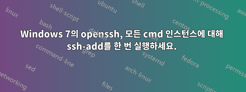 Windows 7의 openssh, 모든 cmd 인스턴스에 대해 ssh-add를 한 번 실행하세요.