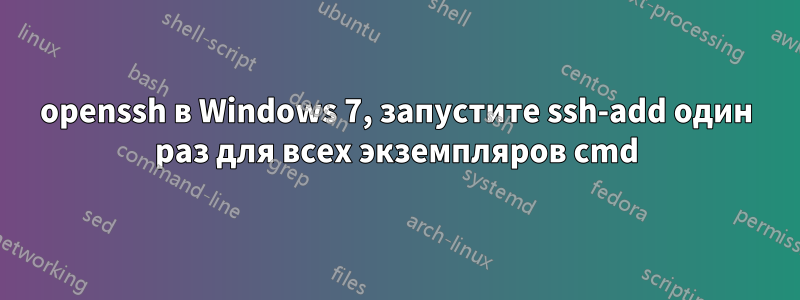 openssh в Windows 7, запустите ssh-add один раз для всех экземпляров cmd