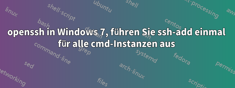 openssh in Windows 7, führen Sie ssh-add einmal für alle cmd-Instanzen aus