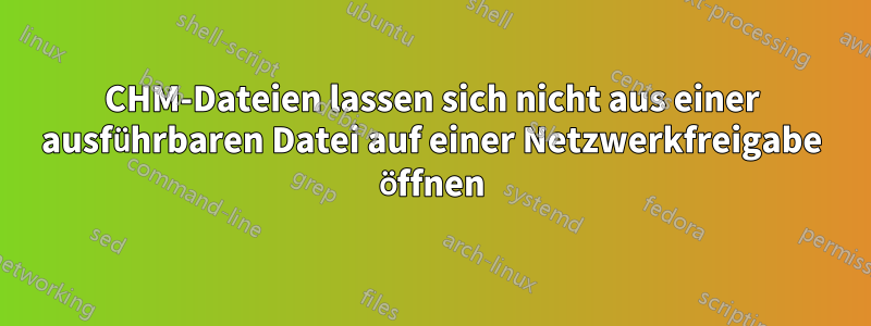 CHM-Dateien lassen sich nicht aus einer ausführbaren Datei auf einer Netzwerkfreigabe öffnen