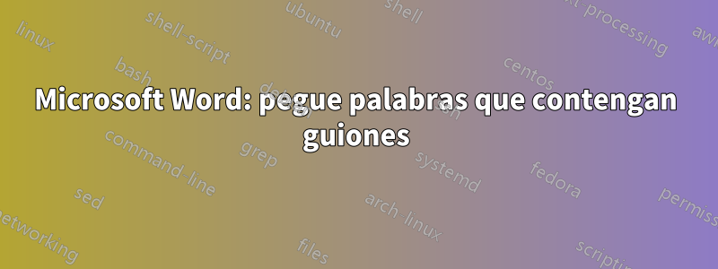 Microsoft Word: pegue palabras que contengan guiones