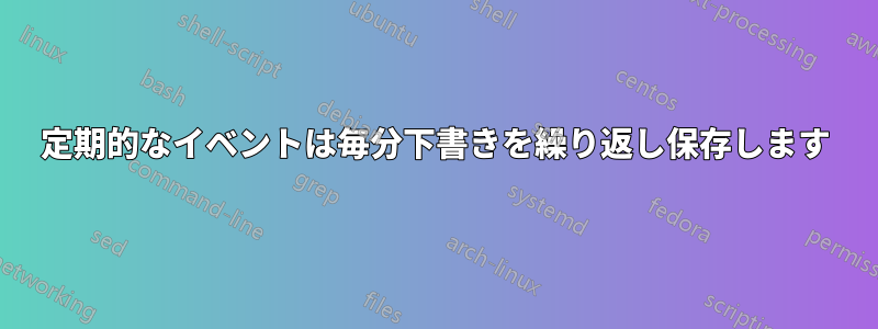 定期的なイベントは毎分下書きを繰り返し保存します