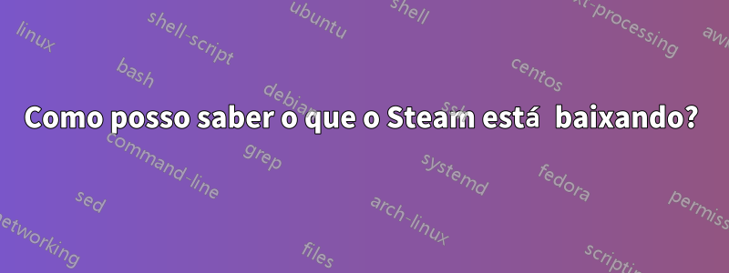 Como posso saber o que o Steam está baixando?