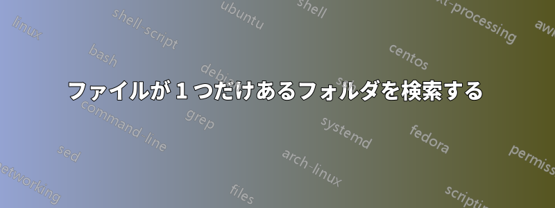 ファイルが 1 つだけあるフォルダを検索する