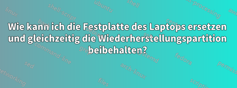 Wie kann ich die Festplatte des Laptops ersetzen und gleichzeitig die Wiederherstellungspartition beibehalten?