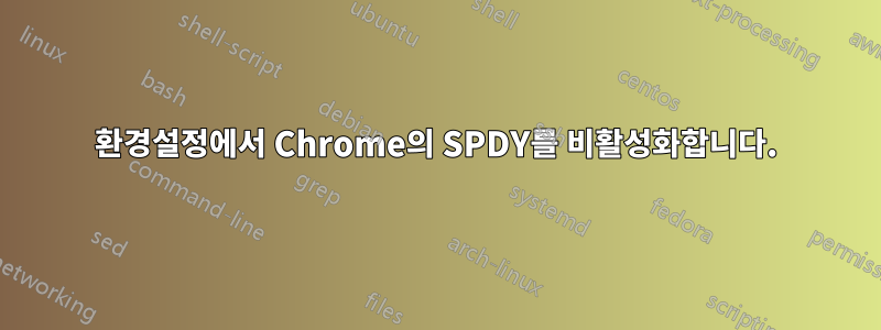 환경설정에서 Chrome의 SPDY를 비활성화합니다.