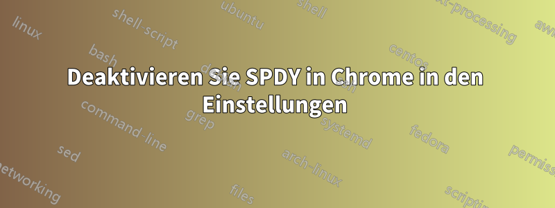 Deaktivieren Sie SPDY in Chrome in den Einstellungen