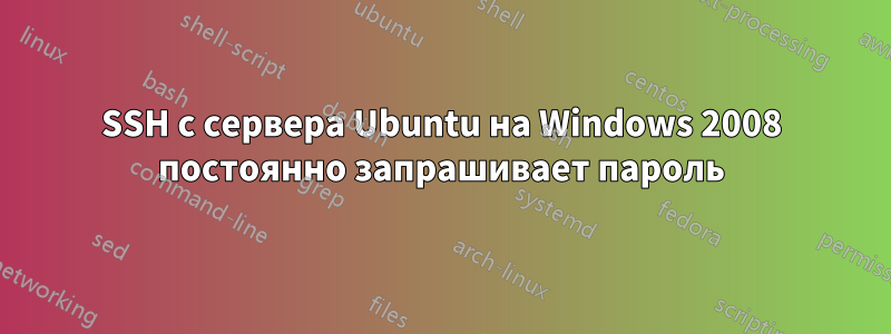 SSH с сервера Ubuntu на Windows 2008 постоянно запрашивает пароль