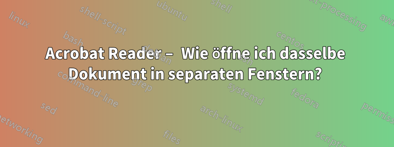 Acrobat Reader – Wie öffne ich dasselbe Dokument in separaten Fenstern?