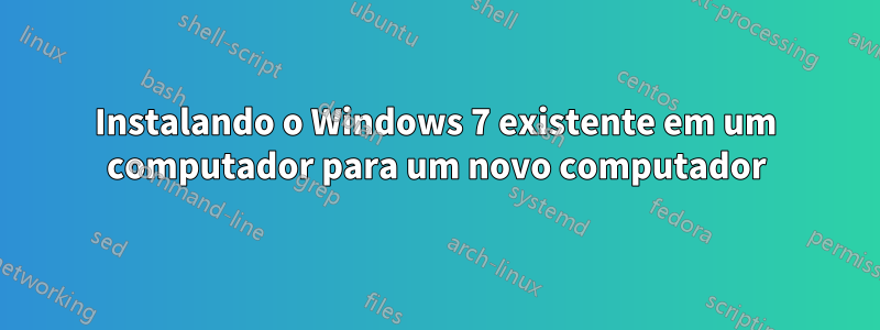 Instalando o Windows 7 existente em um computador para um novo computador