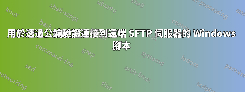 用於透過公鑰驗證連接到遠端 SFTP 伺服器的 Windows 腳本