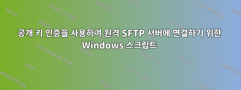 공개 키 인증을 사용하여 원격 SFTP 서버에 연결하기 위한 Windows 스크립트