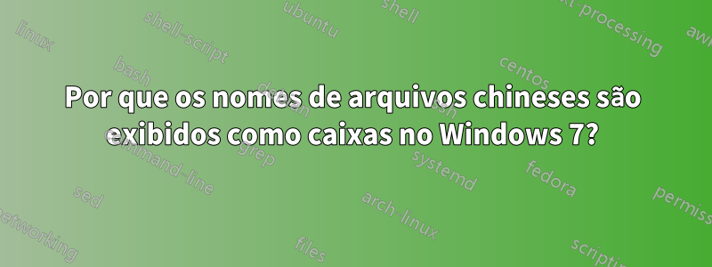 Por que os nomes de arquivos chineses são exibidos como caixas no Windows 7?