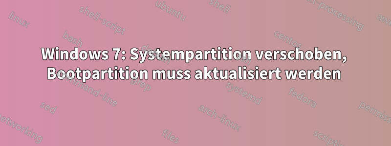 Windows 7: Systempartition verschoben, Bootpartition muss aktualisiert werden