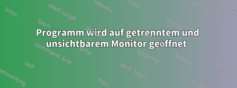 Programm wird auf getrenntem und unsichtbarem Monitor geöffnet 