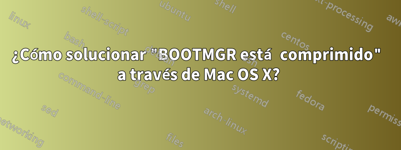 ¿Cómo solucionar "BOOTMGR está comprimido" a través de Mac OS X?