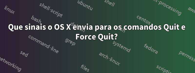 Que sinais o OS X envia para os comandos Quit e Force Quit?