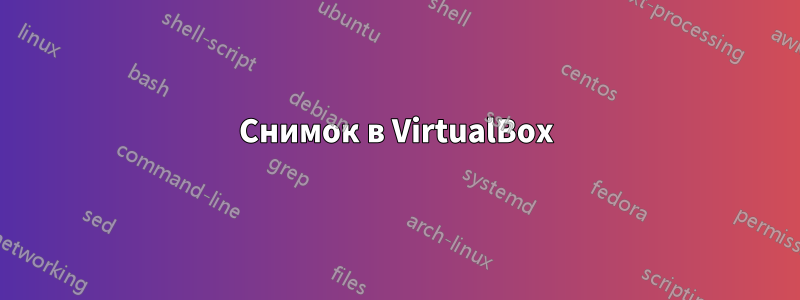 Снимок в VirtualBox