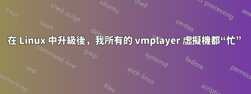 在 Linux 中升級後，我所有的 vmplayer 虛擬機都“忙”