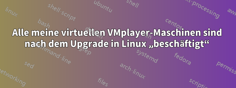 Alle meine virtuellen VMplayer-Maschinen sind nach dem Upgrade in Linux „beschäftigt“