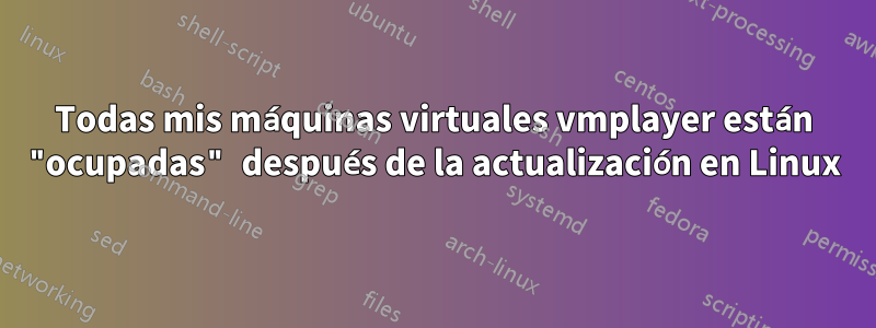 Todas mis máquinas virtuales vmplayer están "ocupadas" después de la actualización en Linux