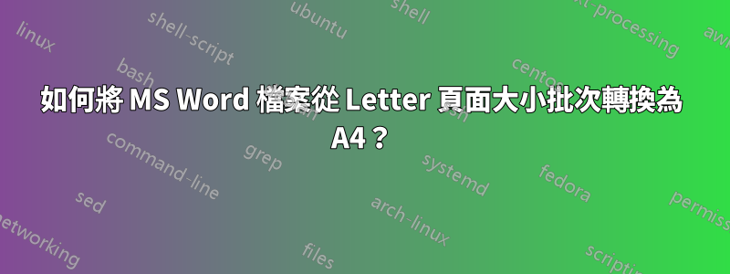 如何將 MS Word 檔案從 Letter 頁面大小批次轉換為 A4？