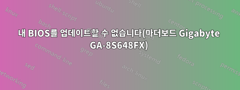 내 BIOS를 업데이트할 수 없습니다(마더보드 Gigabyte GA-8S648FX)