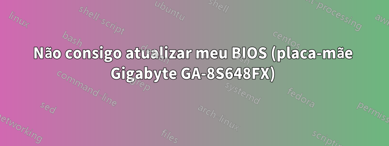 Não consigo atualizar meu BIOS (placa-mãe Gigabyte GA-8S648FX)