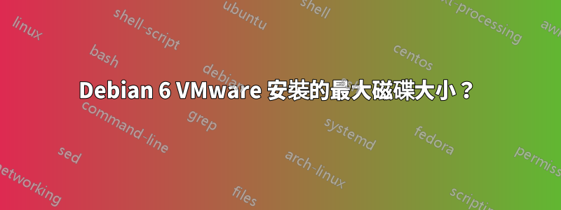 Debian 6 VMware 安裝的最大磁碟大小？