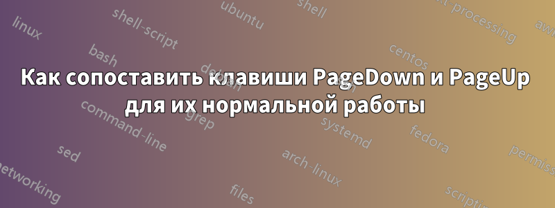 Как сопоставить клавиши PageDown и PageUp для их нормальной работы