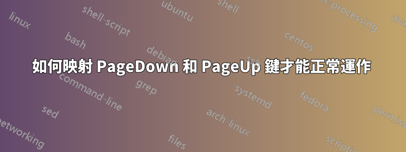 如何映射 PageDown 和 PageUp 鍵才能正常運作