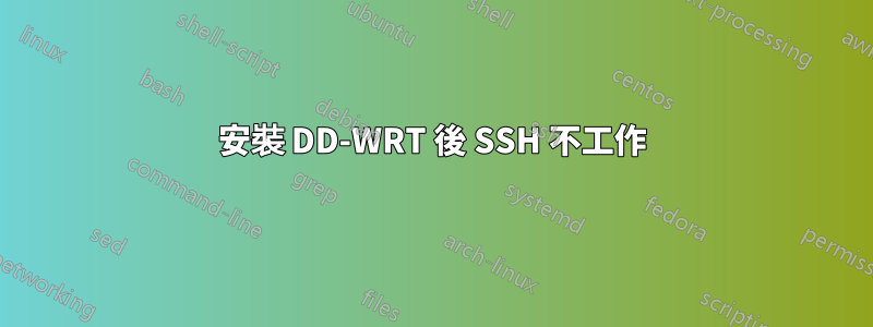 安裝 DD-WRT 後 SSH 不工作