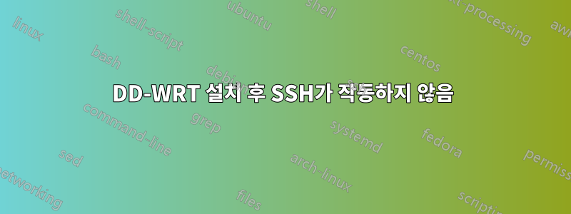 DD-WRT 설치 후 SSH가 작동하지 않음