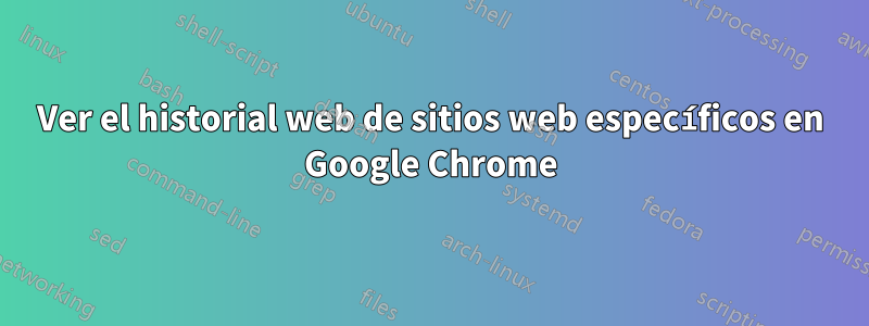 Ver el historial web de sitios web específicos en Google Chrome