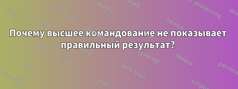 Почему высшее командование не показывает правильный результат?