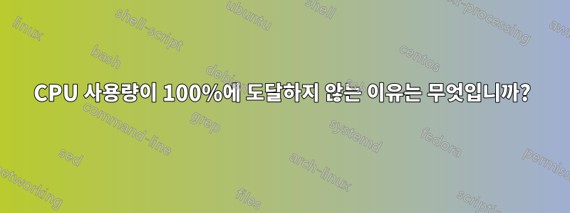 CPU 사용량이 100%에 도달하지 않는 이유는 무엇입니까?