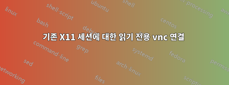 기존 X11 세션에 대한 읽기 전용 vnc 연결