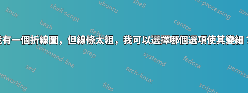 我有一個折線圖，但線條太粗，我可以選擇哪個選項使其變細？