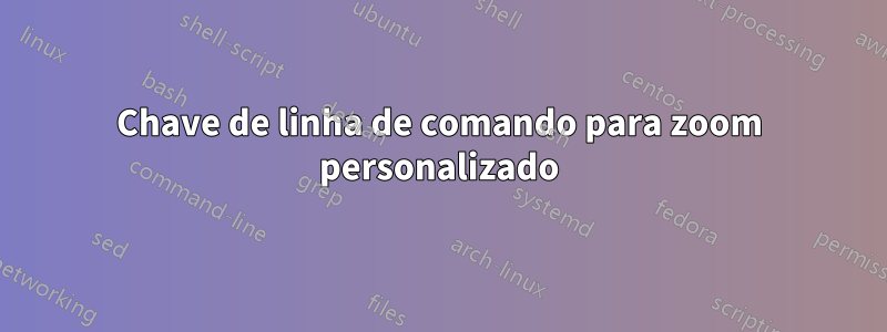 Chave de linha de comando para zoom personalizado