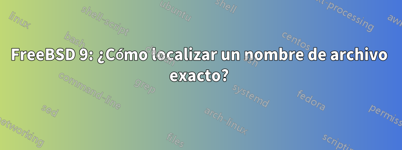 FreeBSD 9: ¿Cómo localizar un nombre de archivo exacto?