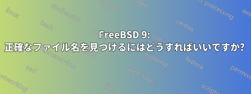 FreeBSD 9: 正確なファイル名を見つけるにはどうすればいいですか?