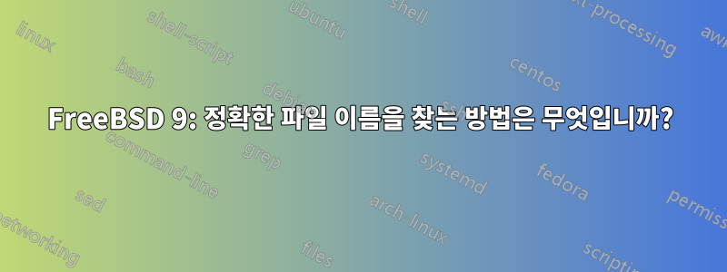 FreeBSD 9: 정확한 파일 이름을 찾는 방법은 무엇입니까?