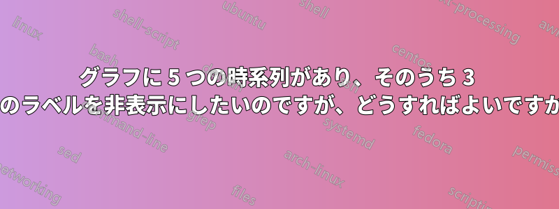 グラフに 5 つの時系列があり、そのうち 3 つのラベルを非表示にしたいのですが、どうすればよいですか?