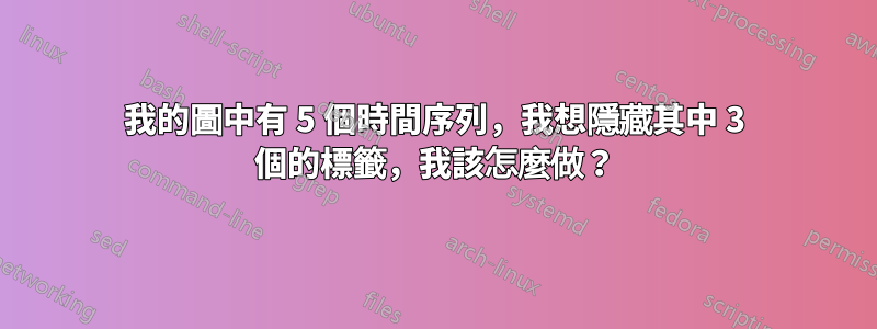 我的圖中有 5 個時間序列，我想隱藏其中 3 個的標籤，我該怎麼做？